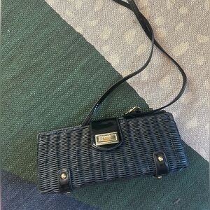 Black Wicker Cross Body Purse